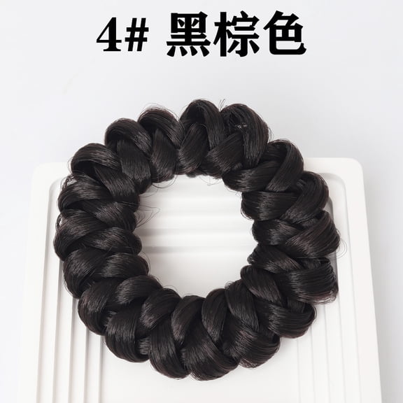 XmhyTop Wig-Friendly Hair Ties & Braided Elastic Ropes, 2-in-1 Ponytail Holders & Imitation Head Ropes, No Damage Design for Women’s Wigs & Natural Hair, Black Brown
