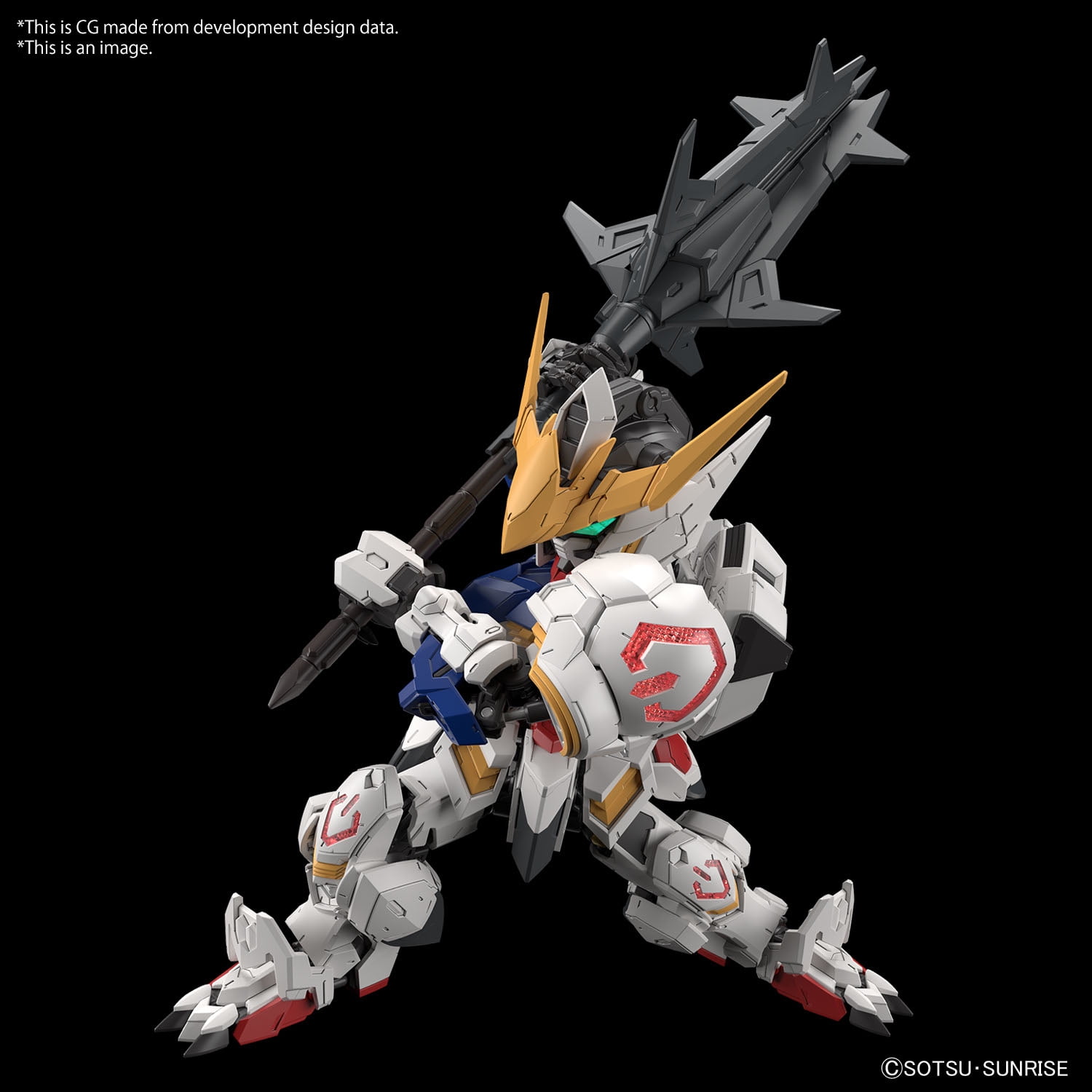Bandai Spirits: Gundam Barbatos MGSD Model Building Kit Action Figure, with Weapons (115mm)