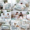 thumbnail image 6 of Summer Ocean Life Duvet Cover Set Queen Size Marine Starfish Coral Line Art Soft Lightweight Comforter Covers 4 Piece Bedding Set with 1 Duvet Cover 1 Bed Sheet & 2 Pillow Shams, 6 of 8