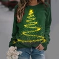thumbnail image 2 of Feancey Womens Christmas Tops Plus Size Xmas Tree Graphic Long Sleeve T Shirts Holiday Casual Round Neck Loose Tunics Dressy Party Blouse Multicolor0 S, 2 of 8