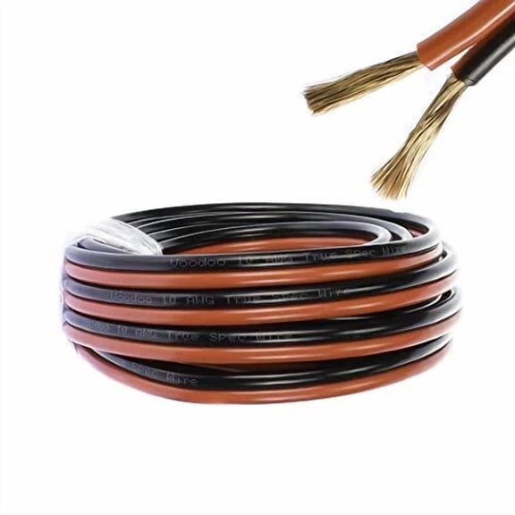 25 Ft 10 Gauge Speaker Wire Cable Car Home Audio Awg 25' Black & Red Zip Wire