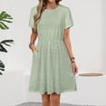 thumbnail image 2 of Cashel Linen Mint Green Sundress Short Sleeve Dress Summer Women Clothes Dress for Women Dresses, 2 of 7