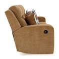 thumbnail image 4 of Damon Manual Reclining Sofa, Camel Brown Polyester, 2 Pillows, 86 Inch, 4 of 5