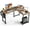 Rustic Brown, variant on XiHuaZhaoChen L Shaped Desk Corner Desk with Storage Shelves, Home Office Desk for Writing Gaming Study,Rustic Brown