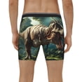 thumbnail image 4 of Salouo Green Forest Dinosaur Pattern Men's Boxer Briefs, Soft & Breathable Underwear Elastic Waistband Briefs for Men,1-Pack, 4 of 7