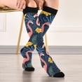 thumbnail image 5 of FORMRS Womens Knee High Socks Casual Long Thick Travel Daily Wear, 1 Pair, Floral Flamingo, 5 of 6