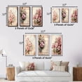 thumbnail image 4 of Designart "Rustic Bouquet Pink Roses in Blossom I" Rose Framed Wall Art Set Of 3 - Pink Traditional Frame Gallery Wall Set For Home Decor, 4 of 6