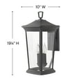 thumbnail image 3 of 3 Light Large Outdoor Wall Lantern in Traditional Style 10 inches Wide By 19.25 inches High-Museum Black Finish-Led Lamping Type Bailey Street Home, 3 of 4