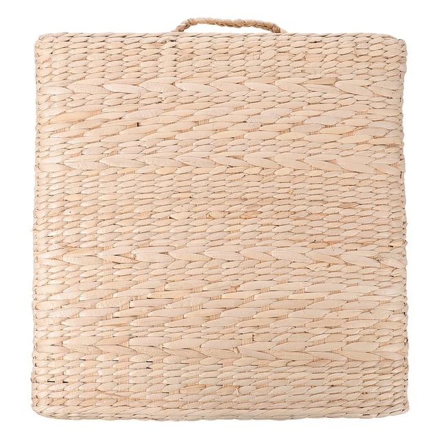 1Ensemble Tapis de Sol en Coton Fait Main Beige Carré Méditation Yoga Relaxation Durable