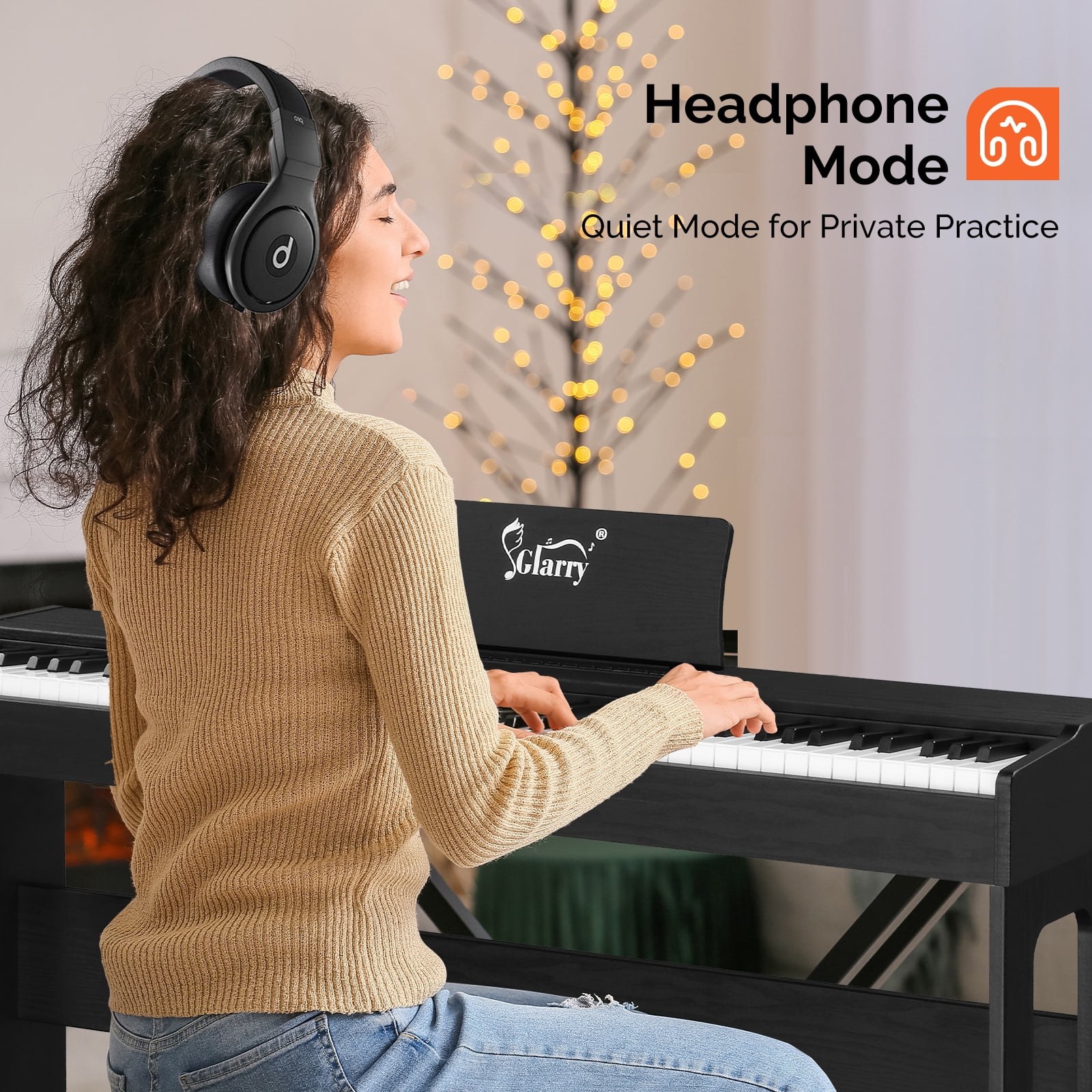 Zimtown Digital Piano 88-Key Home Full Weighted Hammer Heavy Action for Beginer, Portable Electric Keyboards Piano, Triple Pedals (Black)