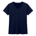 thumbnail image 4 of Ladies Shirts Summer Top for Women Cozy Thick Double- Long-Lasting Warm Base Layer Short Sleeve T-Shirt for Daily and Wear in Autumn and Winter Navy L, 4 of 5