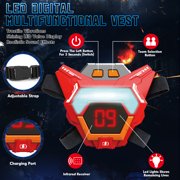 Huge Wave Shooting Tag Toy Set of 4, with LED Digital Vests, Rechargeable Outdoor Indoor Shoot Game Toy for Kids, Christmas Birthday Gifts for Boys Girls 8-12 Years