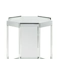 thumbnail image 2 of Benjara BM215697 Octagonal Side Table with Glass Top & Acrylic Legs - Silver & Clear, 2 of 2