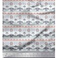 thumbnail image 1 of Soimoi Rayon Fabric Leaves & Floral Block Decor Fabric Printed Yard 42 Inch Wide, 1 of 3