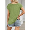 thumbnail image 4 of Merokeety Womens Summer Top Cap Sleeve Crewneck Loose Fit T Shirt AvocadoGreen l, 4 of 5