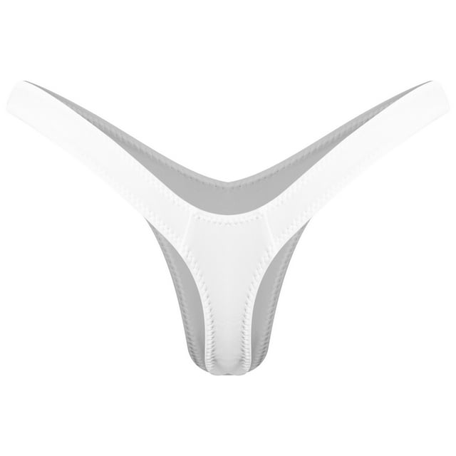 dPois String Aguichant en Forme de V pour Femmes -t-back Mini Bikini pour Fête à la Piscine Blanche G