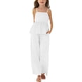thumbnail image 3 of Girls Summer 2 Piece Outfits Girls Casual Outfit Soft Blend Comfortable Solid Color Two Piece Toddler Kids For Daily Wear, 3 of 4