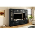 thumbnail image 4 of Euroco 102" W Wall Unit Modern Entertainment Center with Glass Doors for TVs up to 75", Large Minimalist TV Stand Media Console with Drawers for Living Room, 4 of 9