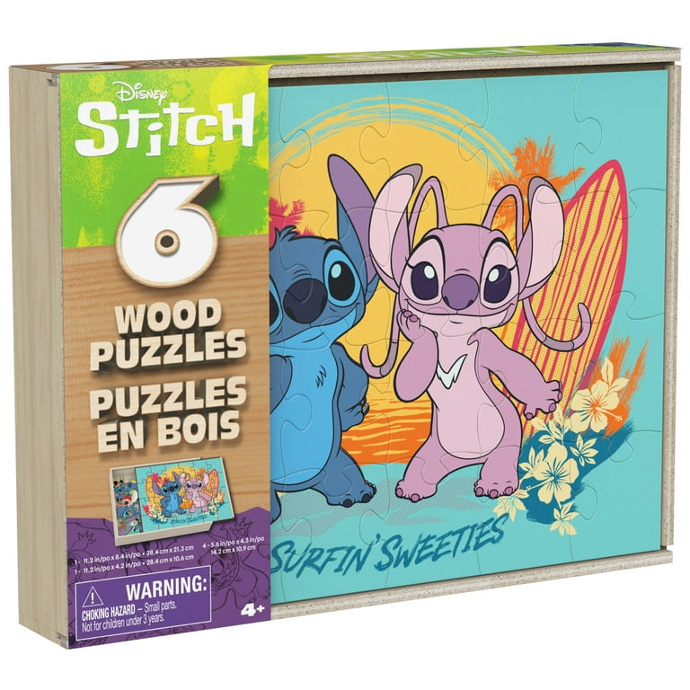 Spin Master Games, 6-Pack of Disney Stitch Wood Jigsaw Puzzles for - Main Image