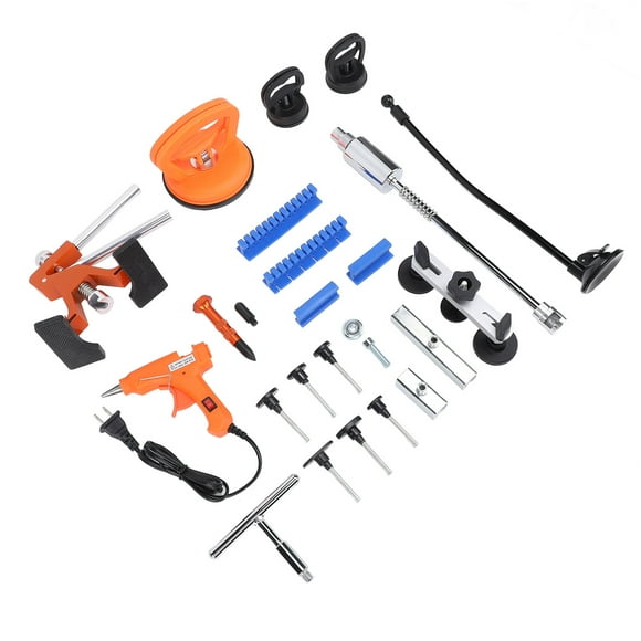 Dent Puller Kit, Adjustable Width 118PCS Paintless Dent Repair Tool Kit Orange Lifter for Fridge for RV for Motorcycle