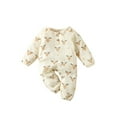 thumbnail image 1 of Qiylii Baby Cotton Linen Christmas Deer Button Romper Bodysuit One Piece Jumpsuit Playsuits Beige, 1 of 9