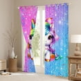 thumbnail image 3 of Erosebridal Girls Unicorn Black Out Curtains,Multicolor Glitter Print Curtains Pack of 2 (42x63 Each) For Kids, 3 of 7
