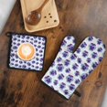 thumbnail image 5 of Pioneer Flower Floral Print Pattern Kitchen Oven Mitt and Pot Holder Sets 2 Pcs for Baking, Cooking and Grilling, Heat Resistant Up To 392 °F, 5 of 7
