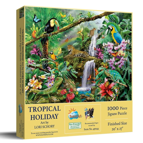 SUNSOUT INC - Tropical Holiday - 1000 pc Jigsaw Puzzle by Artist: Lori Schory - Finished Size 20" x 27" - MPN# 35098