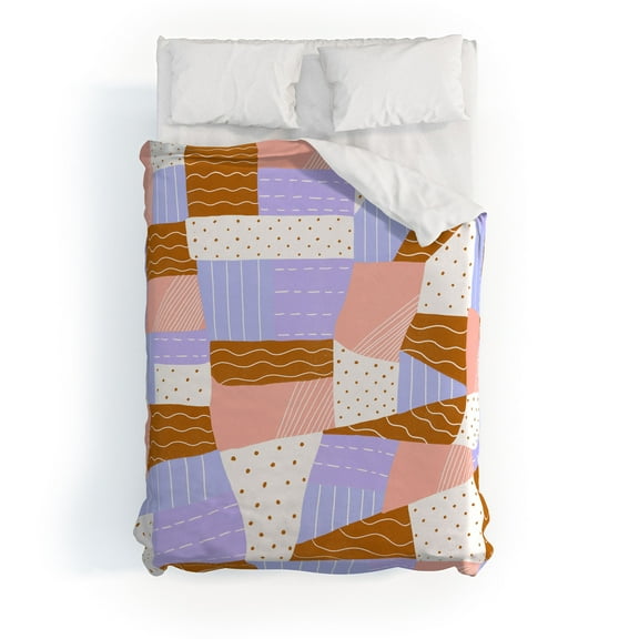 Society6 SunshineCanteen modern quilt lilac Duvet Cover Cotton Full