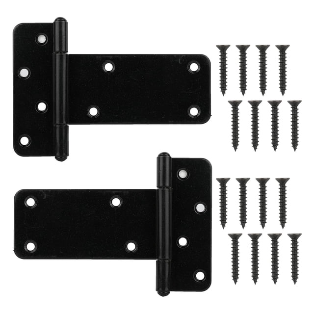 Bisagras para puerta de cobertizo en forma de T, para mujer, 5 pulgadas, 2 unidades, color negro