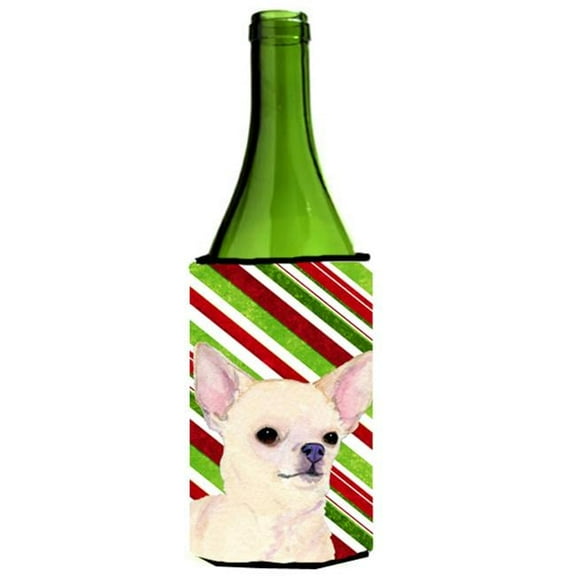 Chihuahua Candy Cane Holiday Christmas Wine Bottle Hugger - 24 oz.