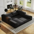 thumbnail image 6 of 78.7" Boneless Loveseat Couch, Cloud Modular Sectional Sofa, Unique Knitted Fabric, Comfy Deep Seat Cloud Couch for Living Room, Bedroom, No Assembly Required(Black), 6 of 8