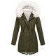 thumbnail image 2 of AUNVITO Women's Winter Parka Fleece Lined Hooded Drawstring Windproof Casual Warm Coat, 2 of 9