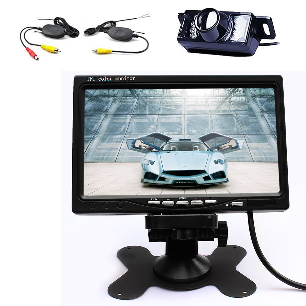 Wireless Car Backup Camera Parking Assist Kit Night Vision 4.3" TFT LCD Monitor 