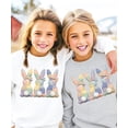 thumbnail image 6 of Ink Printed Image NOT a Quilt Patch - 3 Bunnies Easter Patchwork Pullover Gray Sweatshirt Youth Large, 6 of 8