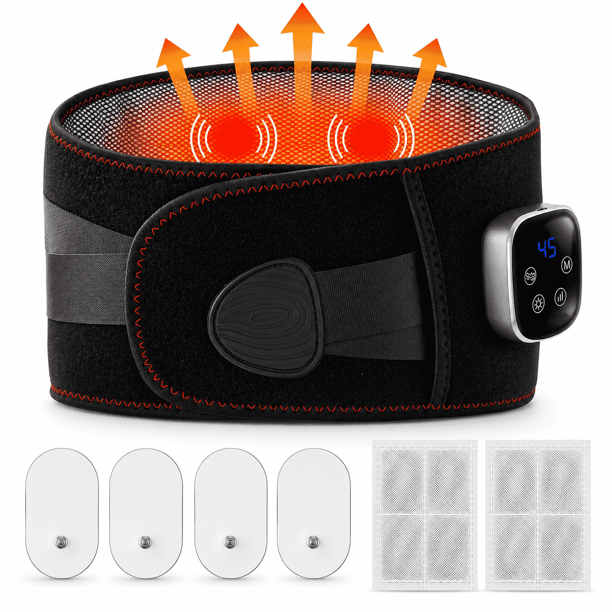 Portable Heating Pad for Back: Cordless Back Massager with 9 Vibration & Adjustable Temperature, Gift for Women Men