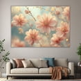 thumbnail image 6 of Mudket Soft Light Peach Flowers Canvas Wall Art, Floral Wall Decor, Framed Ready to Hang Artwork for Living Room Bedroom - 12"L x 8"W, 6 of 10