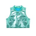 thumbnail image 3 of Hansber Children Boys Girls Glitter Shiny Metallic Tank Tops Sleeveless Jazz Hip Hop Modern Top Lake Blue 10, 3 of 7