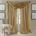 thumbnail image 1 of Elrene Home Fashions Athena Faux Silk Light Filtering Window Curtain Panel Set and Scarf Valance, 52"x84" (2 1, Gold, 1 of 7