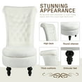 thumbnail image 2 of Tolead Living Room Chair Royal Velvet High Back Armless Chairs, Retro Elegant Luxury Throne Chair, Upholstered Tufted Accent Seat w/Storage, Living Room, Beige, 2 of 6