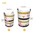 thumbnail image 4 of Uemuo Gold Glittering Hearts and Flamingos Pattern Circular Laundry Hamper Basket with handles,Collapsible laundry basket,Large capacity laundry hamper,Laundry Organizer-, 4 of 8