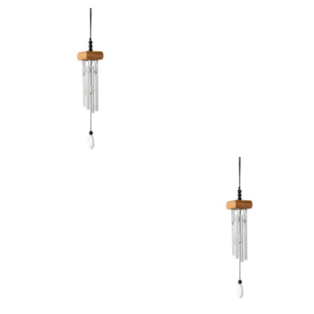 relayinert Home Décor Stylish Wind Chime Pendant Add Charm To Home Small Wind Chimes burlywood 2Set