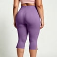 thumbnail image 6 of Kezqiaxn Plus Size Capris for Women Summer Elastic Waist Tummy Control Workout Leggings Yoga Cropped Pants Women's Capri Pants, 6 of 6