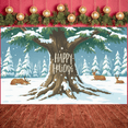 thumbnail image 2 of Snowy Landscape Happy Holiday Winter Wonderland Reindeer Christmas Banner for Holiday Decoration Festive Party Winter Celebration, 2 of 9