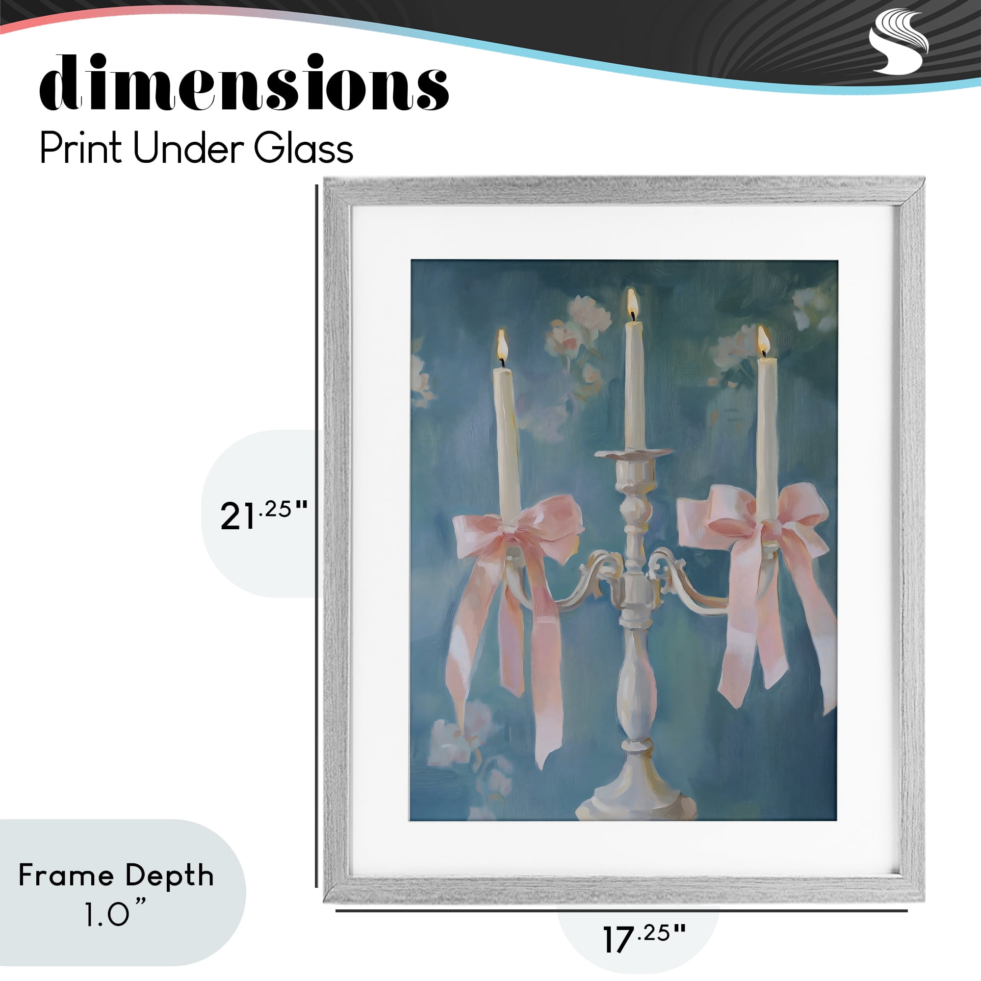 Stupell Industries Elegant Coquette Candelabra Gray Framed Print Under Glass, design by The Prints Vibe