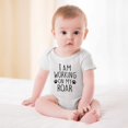 thumbnail image 2 of I Am Working on My Roar - Baby Clothes - Funny Newborn Bodysuit Outfits for Boys And Girls White-style-1 9months, 2 of 7