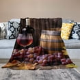 thumbnail image 2 of Fenyluxe Grapes Wine Soft Cozy Printed Blanket & Throw for All Seasons Lightweight Bed Blanket 60x80in, 2 of 6