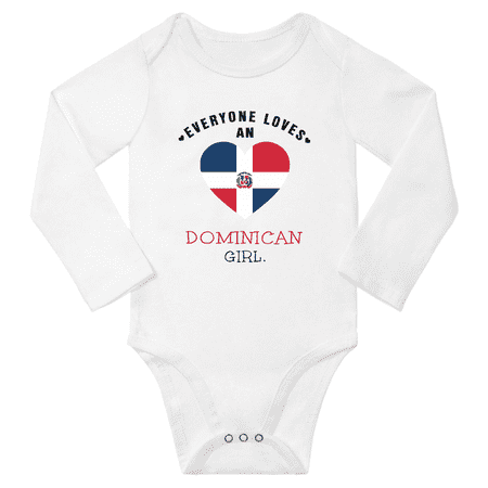 

Everyone Loves An Dominican Girl Baby Long Slevve Bodysuit Outfits (White 6-12 Months)