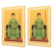Tai Sui Card 2 Pcs Metal Luck Amulet Greeting Carrying Mtg Storage Aluminum-magnesium Alloy