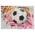 thumbnail image 3 of Tiptophomedecor Football Wallpaper Wall Mural - Football On White Brick Wall, 3 of 4